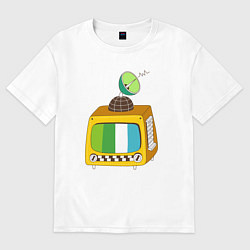 Футболка оверсайз женская Спутниковое тв, цвет: белый