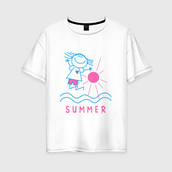 Женская футболка оверсайз Веселое лето