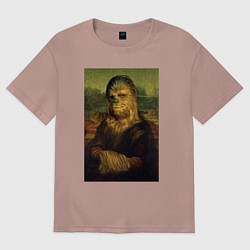 Футболка оверсайз женская Чубакка - Мона Лиза, цвет: пыльно-розовый