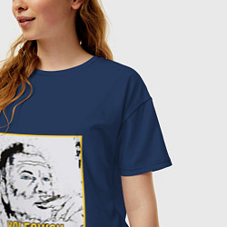 Футболка оверсайз женская Volfovich Art Black coin, цвет: тёмно-синий — фото 2
