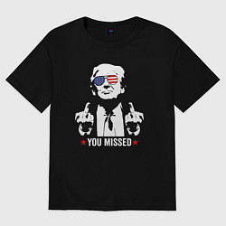 Футболка оверсайз женская Trump you missed, цвет: черный