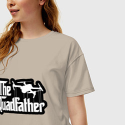 Футболка оверсайз женская Батя дронов и квадрокоптеров, цвет: миндальный — фото 2