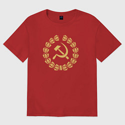 Футболка оверсайз женская Стиль серпа и молота, цвет: красный