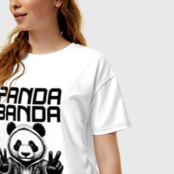 Футболка оверсайз женская Panda banda - mafia, цвет: белый — фото 2