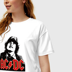 Футболка оверсайз женская ACDC rock band english, цвет: белый — фото 2