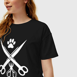 Футболка оверсайз женская Ветеринарная помощь, цвет: черный — фото 2