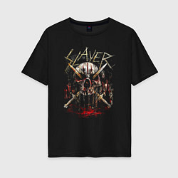 Футболка оверсайз женская Slayer Skull Demon, цвет: черный