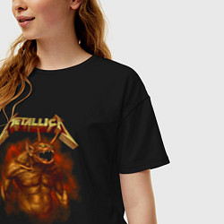 Футболка оверсайз женская Metallica Funny Monster, цвет: черный — фото 2