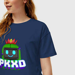Футболка оверсайз женская Кактус из игры PK XD, цвет: тёмно-синий — фото 2