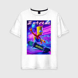 Женская футболка оверсайз Bart Simpson on a skateboard - extreme ai art