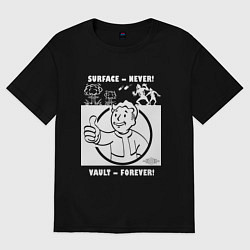 Футболка оверсайз женская Поверхность никогда - убежище навсегда, цвет: черный