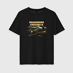 Футболка оверсайз женская Bombardino Crocodillo, цвет: черный