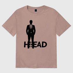 Футболка оверсайз женская Руководитель в деловом костюме, цвет: пыльно-розовый