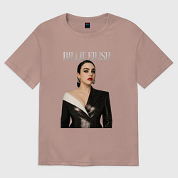 Футболка оверсайз женская Билли Айлиш в черном костюме, цвет: пыльно-розовый