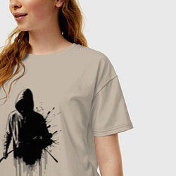 Футболка оверсайз женская Художник граффити, цвет: миндальный — фото 2