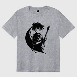 Футболка оверсайз женская Художник с кистью аниме, цвет: меланж