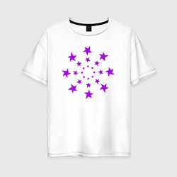 Футболка оверсайз женская Звезды кругом, цвет: белый
