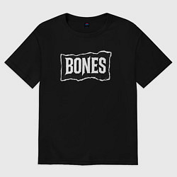 Футболка оверсайз женская Bones лого, цвет: черный
