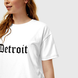Футболка оверсайз женская Detroit Michigan - USA, цвет: белый — фото 2