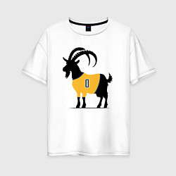 Футболка оверсайз женская Haliburton goat, цвет: белый