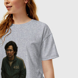 Футболка оверсайз женская Игрок 456 Игра в кальмара, цвет: меланж — фото 2