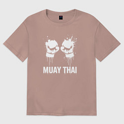 Женская футболка оверсайз Муай тай сила кулаков