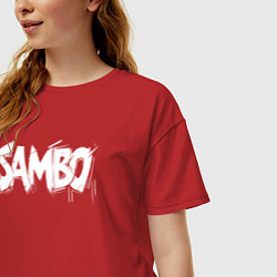 Футболка оверсайз женская Самбо граффити, цвет: красный — фото 2