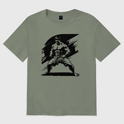 Футболка оверсайз женская Мускулистый самбист, цвет: авокадо