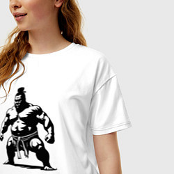 Футболка оверсайз женская Эпичный сумоист, цвет: белый — фото 2