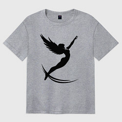 Женская футболка оверсайз Воздушная гимнастика с крыльями