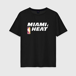 Футболка оверсайз женская Майами Хит - НБА баскетбол, цвет: черный