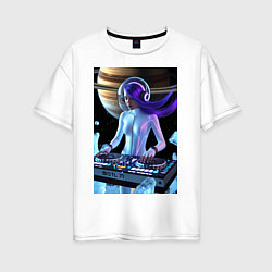 Женская футболка оверсайз Девушка космо DJ