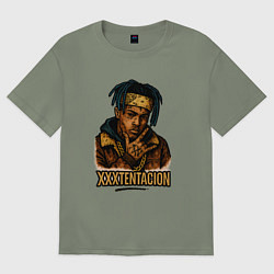 Женская футболка оверсайз XXXTentacion мультяшный стиль
