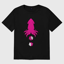 Женская футболка оверсайз Кальмар и кости