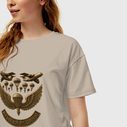 Футболка оверсайз женская Крылья Родины, цвет: миндальный — фото 2