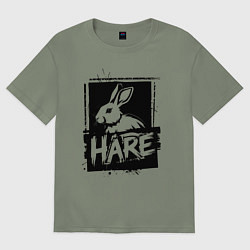 Женская футболка оверсайз Графический заяц