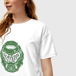 Футболка оверсайз женская Doom slayer logo, цвет: белый — фото 2