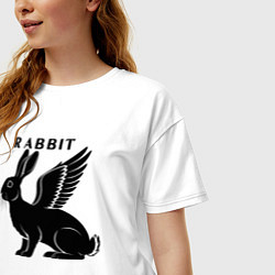 Футболка оверсайз женская Кролик с крыльями, цвет: белый — фото 2