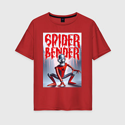 Футболка оверсайз женская Spider Bender - ai art collab, цвет: красный
