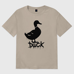 Футболка оверсайз женская Граффити утка, цвет: миндальный