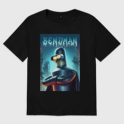 Футболка оверсайз женская Bender Batman - ai art collaboration, цвет: черный