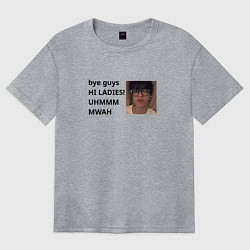 Футболка оверсайз женская Субин TXT Bye guys Hi ladies, цвет: меланж