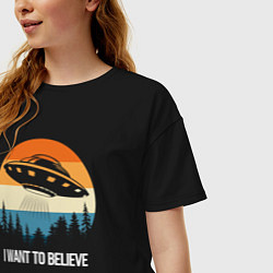 Футболка оверсайз женская Ufo, цвет: черный — фото 2