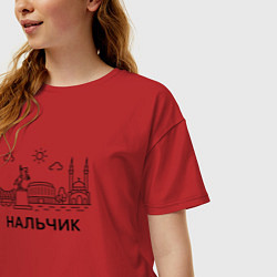 Футболка оверсайз женская Нальчик, цвет: красный — фото 2