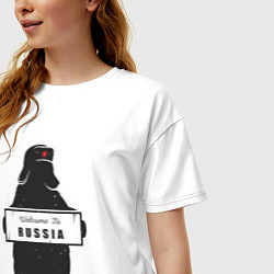 Футболка оверсайз женская Россия добро пожаловать, цвет: белый — фото 2