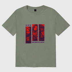 Футболка оверсайз женская Киборги и нейрохаос, цвет: авокадо