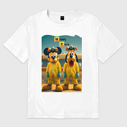 Женская футболка оверсайз Мики и Плуто пустились во все тяжкие