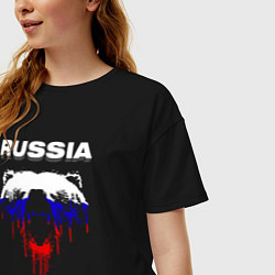 Футболка оверсайз женская Bear Russia, цвет: черный — фото 2