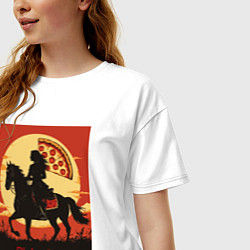 Футболка оверсайз женская Ride for pizza, цвет: белый — фото 2