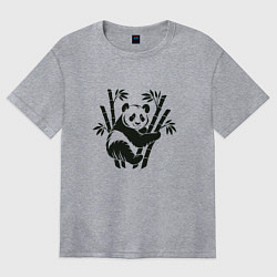 Футболка оверсайз женская Бамбуковый медведь, цвет: меланж